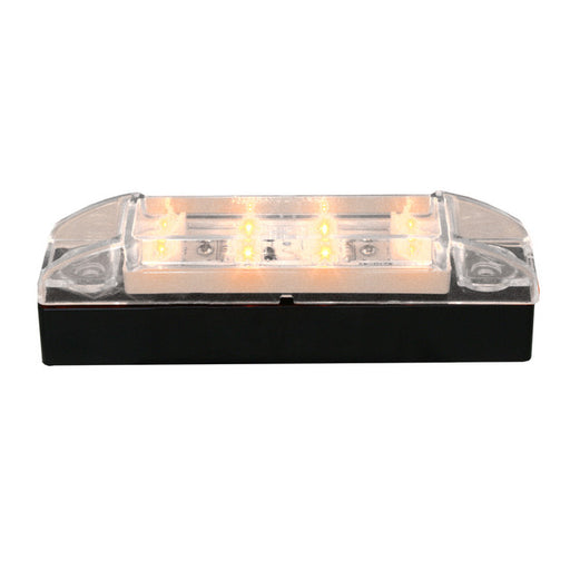 76201 Rectangular Wide Angle LED Light Amber/Clear Black