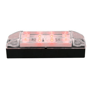 76203 Rectangular Wide Angle LED Light, Red/Clear Black