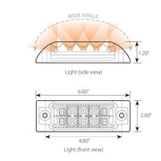 Rectangular Wide Angle Spyder LED Marker & Turn Light (AMBER/CLEAR) #76211 LED Rectangular Light Dark Slate Gray