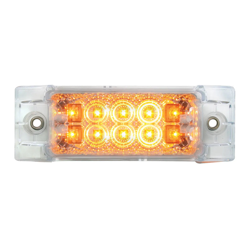 Rectangular Wide Angle Spyder LED Marker & Turn Light (AMBER/CLEAR) #76211 LED Rectangular Light Light Gray
