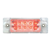 77663 RECT. SPYDER RED/CLEAR 8-LED MARKER SEALED LIGHT LED Rectangular Light Thistle