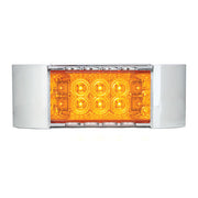 76214 RECT. WIDE ANGLE SPYDER AMBER/ AMBER LED LIGHT W/CR. BEZEL Light Gray