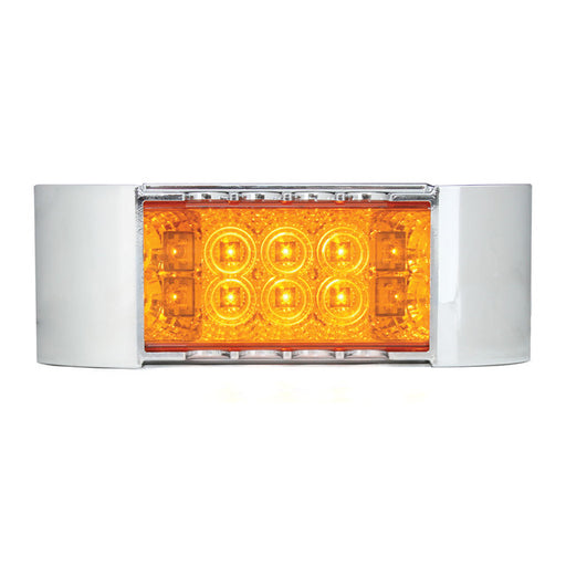 76214 RECT. WIDE ANGLE SPYDER AMBER/ AMBER LED LIGHT W/CR. BEZEL Light Gray