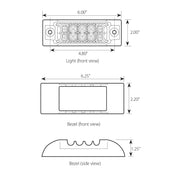 Rectangular Wide Angle Spyder LED Marker & Turn Light (AMBER/CLEAR) #76211 LED Rectangular Light Lavender