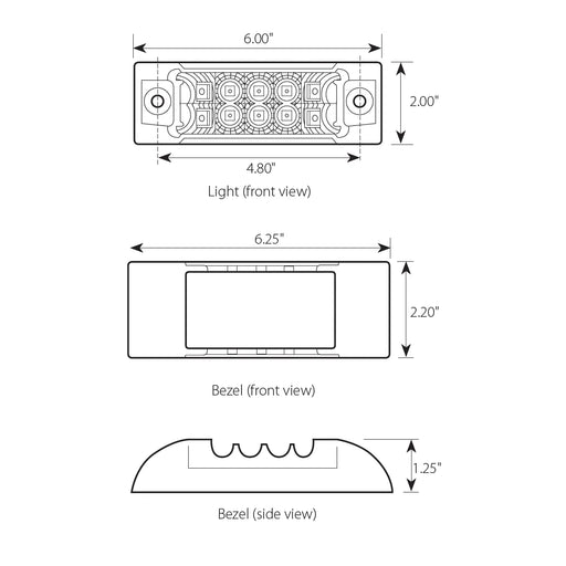 Lavender 76211 Rectangular Wide Angle Spyder LED Marker & Turn Light (AMBER/CLEAR) #76211 LED Rectangular Light