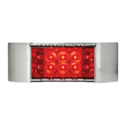 76216 RECT. WIDE ANGLE SPYDER RED/ RED LED LIGHT W/CR. BEZEL Gray