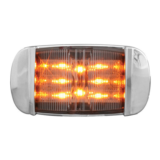 76255 RECT. AMBER/CLEAR WIDE ANGLE 14LED MARKER LIGHT W/CR. BEZEL Rosy Brown