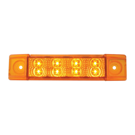 Chocolate 6"L RECT. SPYDER AMBER/CLEAR 8-LED MARKER/CLEARANCE LIGHT LED Rectangular Light