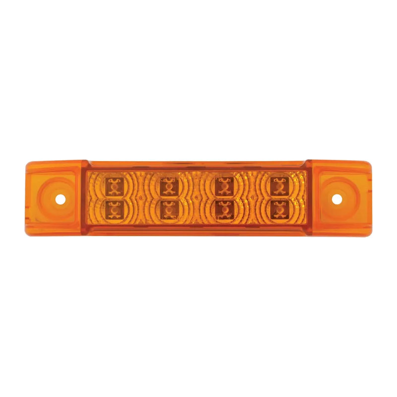 6"L RECT. SPYDER AMBER/CLEAR 8-LED MARKER/CLEARANCE LIGHT LED Rectangular Light Chocolate