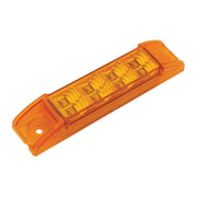 6"L RECT. SPYDER AMBER/CLEAR 8-LED MARKER/CLEARANCE LIGHT LED Rectangular Light Chocolate
