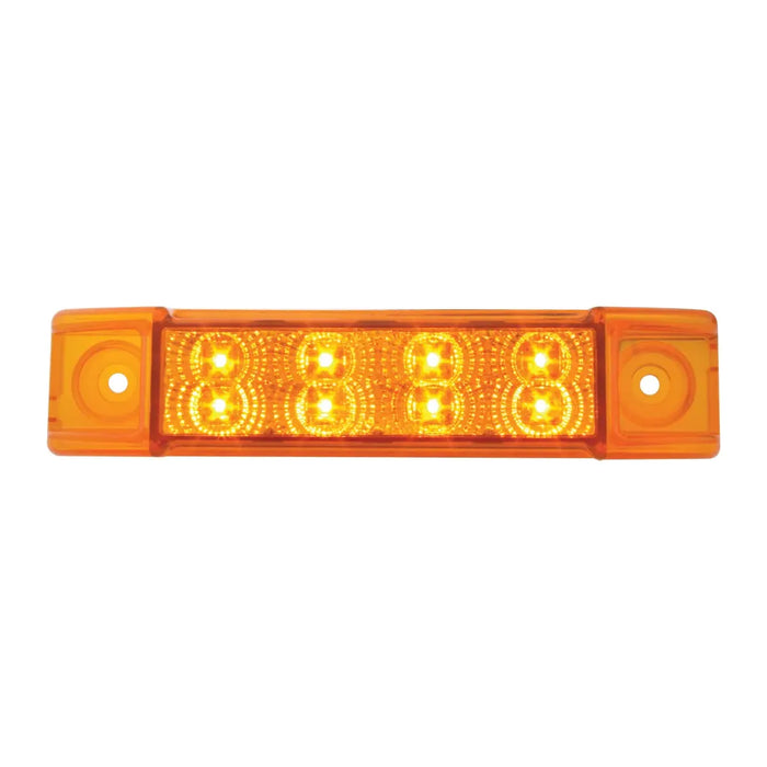 Chocolate 6"L RECT. SPYDER AMBER/AMBER 8-LED MARKER/CLEARANCE LIGHT