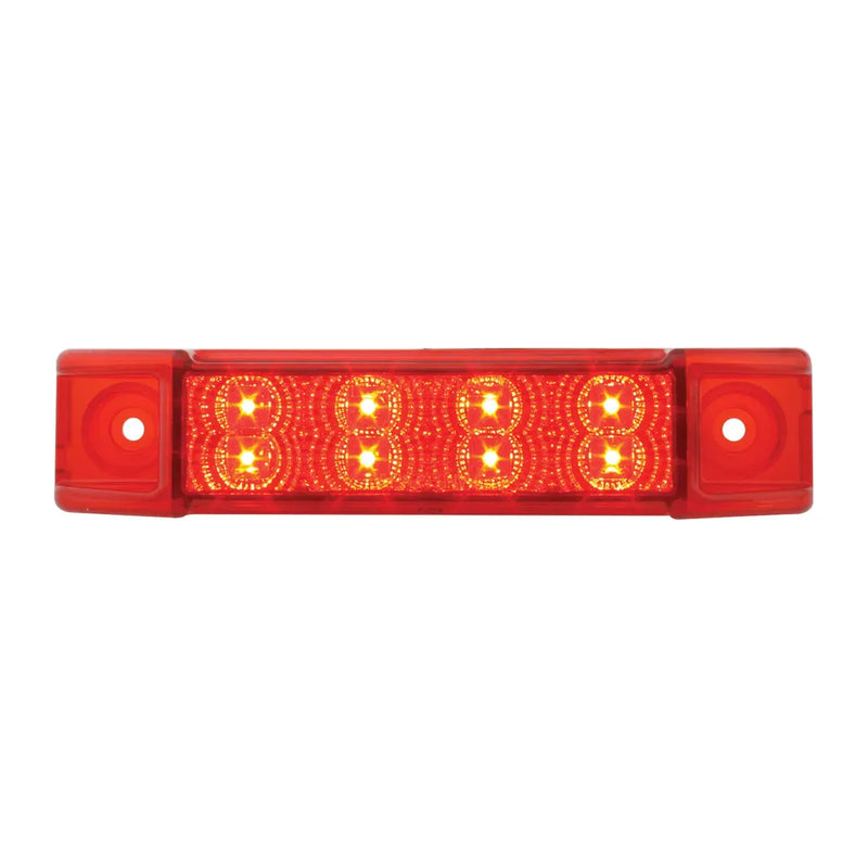 6"L RECT. SPYDER RED/RED 8-LED MARKER/CLEARANCE LIGHT LED Rectangular LighT Firebrick