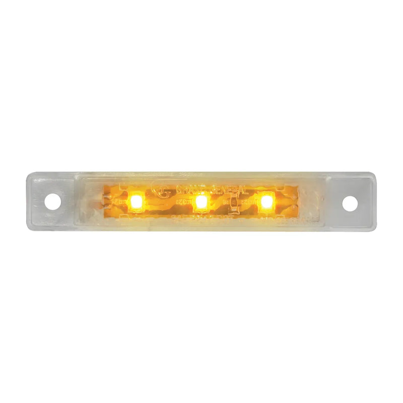 76281 3.5"L ULTRA THIN AMBER/CLEAR 3-LED MARKER/CLEARANCE LIGHT Tan