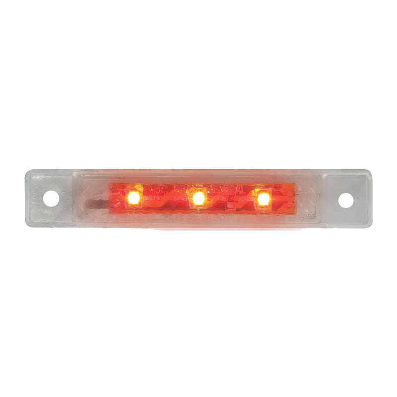76283 3.5"L ULTRA THIN RED/CLEAR 3-LED MARKER/CLEARANCE LIGHT Rosy Brown
