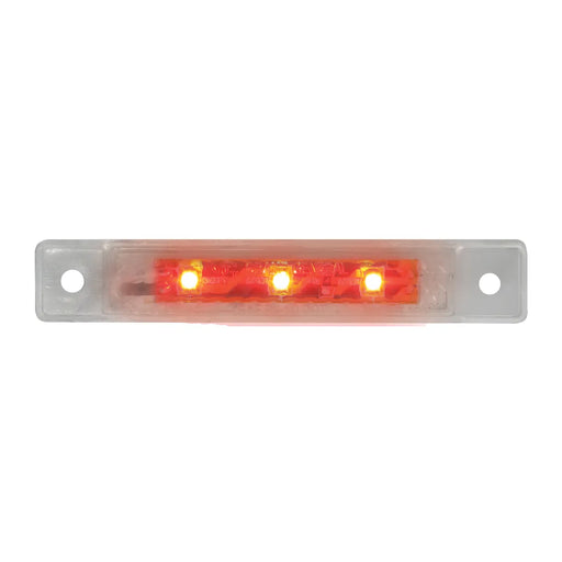 76283 3.5"L ULTRA THIN RED/CLEAR 3-LED MARKER/CLEARANCE LIGHT Rosy Brown