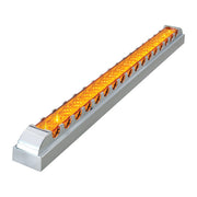 76300 20"L SPYDER AMBER/AMBER 17-LED LIGHT BAR W/CR. PL BEZEL 1 ROW Dark Gray