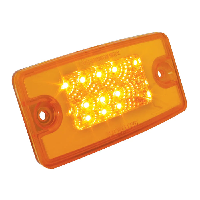 Goldenrod RECT. SPYDER AMBER/AMBER 8 LED FOR FL VISOR/CAB MARKER LIGHT FREIGHTLINER CAB LIGHT