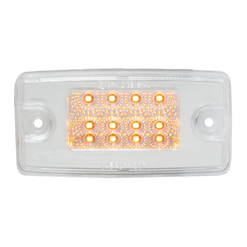 76321 RECT. SPYDER AMBER/CLEAR 8 LED FOR FL VISOR/CAB MARKER LIGHT FREIGHTLINER CAB LIGHT Light Gray