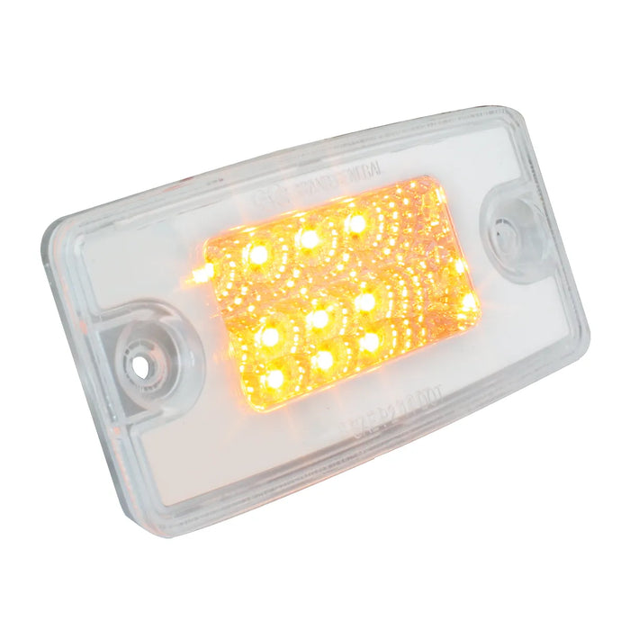 Light Gray RECT. SPYDER AMBER/CLEAR 8 LED FOR FL VISOR/CAB MARKER LIGHT FREIGHTLINER CAB LIGHT