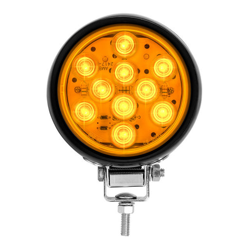 76334 4" Ruggedized LED Light Amber Black