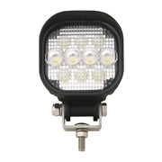 3.5" SQUARE 10-LED WORK LIGHT, BLACK HOUSING W/ VISOR, 9~36V Light Gray