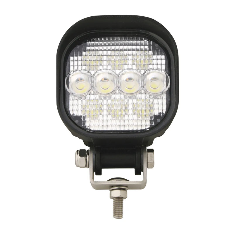 3.5" SQUARE 10-LED WORK LIGHT, BLACK HOUSING W/ VISOR, 9~36V Light Gray