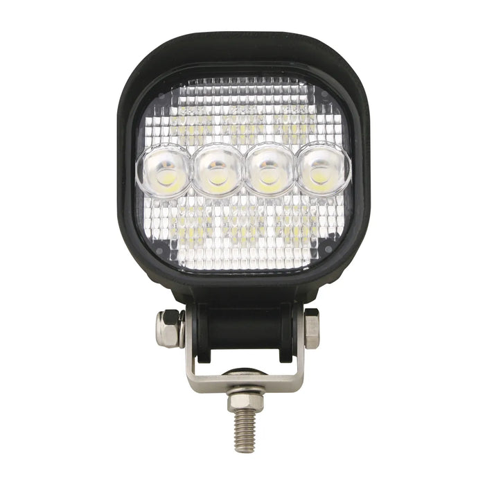 Light Gray 3.5" SQUARE 10-LED WORK LIGHT, BLACK HOUSING W/ VISOR, 9~36V