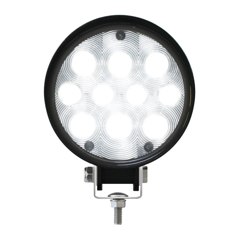 4-1/2" ROUND 10-LED HEAVY DUTY WORK LIGHT, 1-1/2" DEEP, 9~36V WORKLIGHT Light Gray