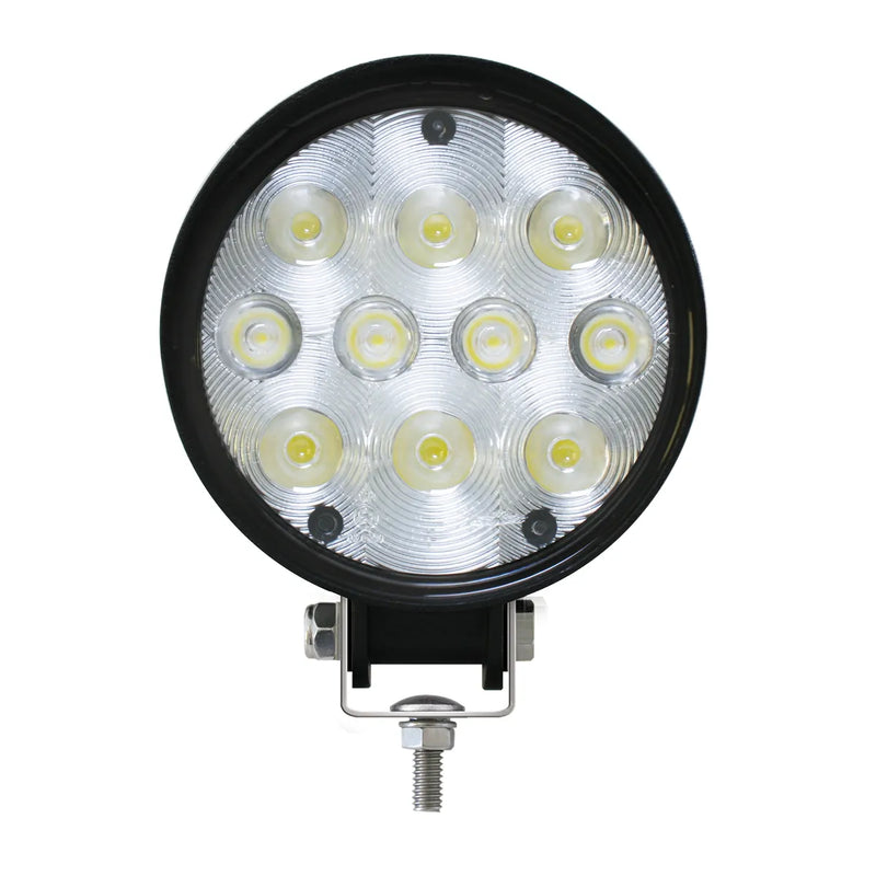 4-1/2" ROUND 10-LED HEAVY DUTY WORK LIGHT, 1-1/2" DEEP, 9~36V WORKLIGHT Gray