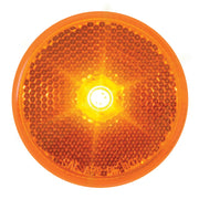 76425 2.5" AMBER 1 LED MARKER LIGHT W/GROMMET & PIGTAIL 2.5" ROUND Chocolate