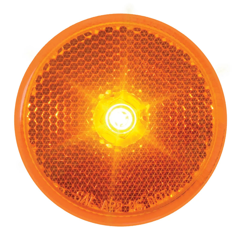 76425 2.5" AMBER 1 LED MARKER LIGHT W/GROMMET & PIGTAIL 2.5" ROUND Chocolate