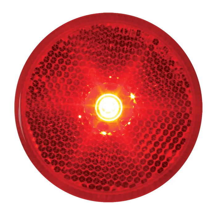 Firebrick 76422 2.5" RED/RED 1 LED MARKER SEALED LIGHT W/ REFLECTOR 2.5" ROUND