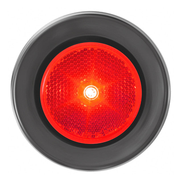 76427 2-1/2" Single LED Light with Reflector, Red Orange Red