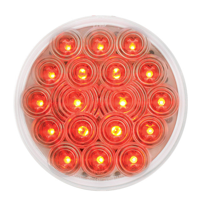 76448 Fleet Series 4" LED Light with 3-Pin Weather Pack Plug, Red/Clear Tomato
