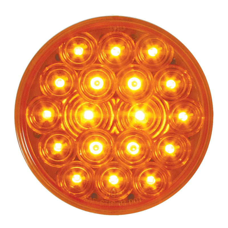 4" FLEET AMBER/AMBER 18 LED SEALED LIGHT 4" ROUND Chocolate