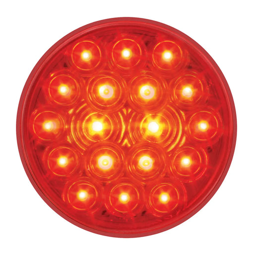 Firebrick 4" FLEET RED/RED 18 LED LIGHT W/ GROMMET & PIGTAIL 4" ROUND
