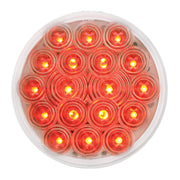 4" FLEET RED/CLEAR 18 LED SEALED LIGHT 4" ROUND Tomato