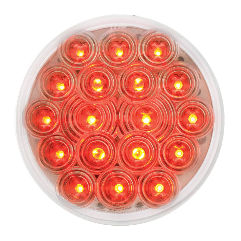 4" FLEET RED/CLEAR 18 LED SEALED LIGHT 4" ROUND Tomato