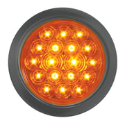 4" FLEET AMBER/AMBER 18 LED LIGHT W/ GROMMET & PIGTAIL 4" ROUND Chocolate