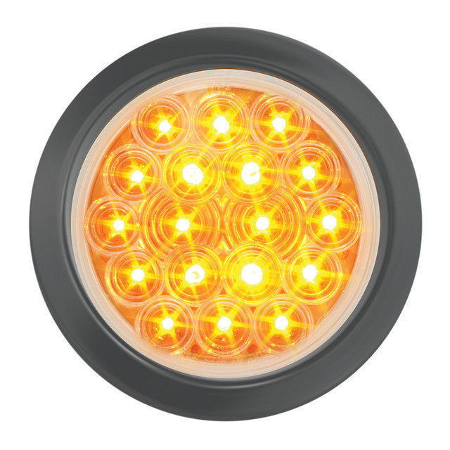76456 Fleet Series 4" LED Light, Amber/Clear 4" ROUND Dim Gray