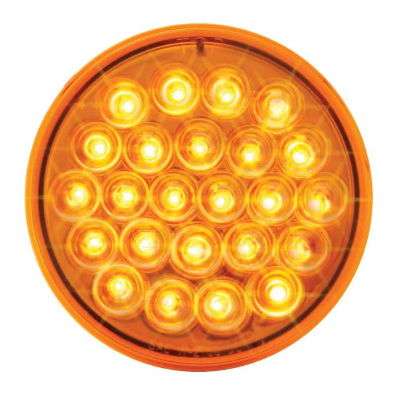 76462 #2 4" PEARL AMBER/AMBER 24LED STROBE SEALED LIGHT, 9~36V 4" ROUND Chocolate