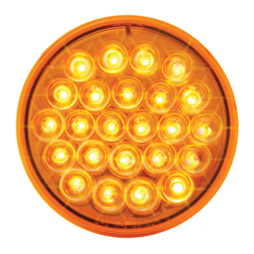 Chocolate 76462 #2 4" PEARL AMBER/AMBER 24LED STROBE SEALED LIGHT, 9~36V 4" ROUND