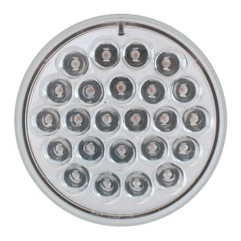 76461 #1 4" PEARL AMBER/CLEAR 24LED STROBE SEALED LIGHT, 9~36V 4" ROUND Gray