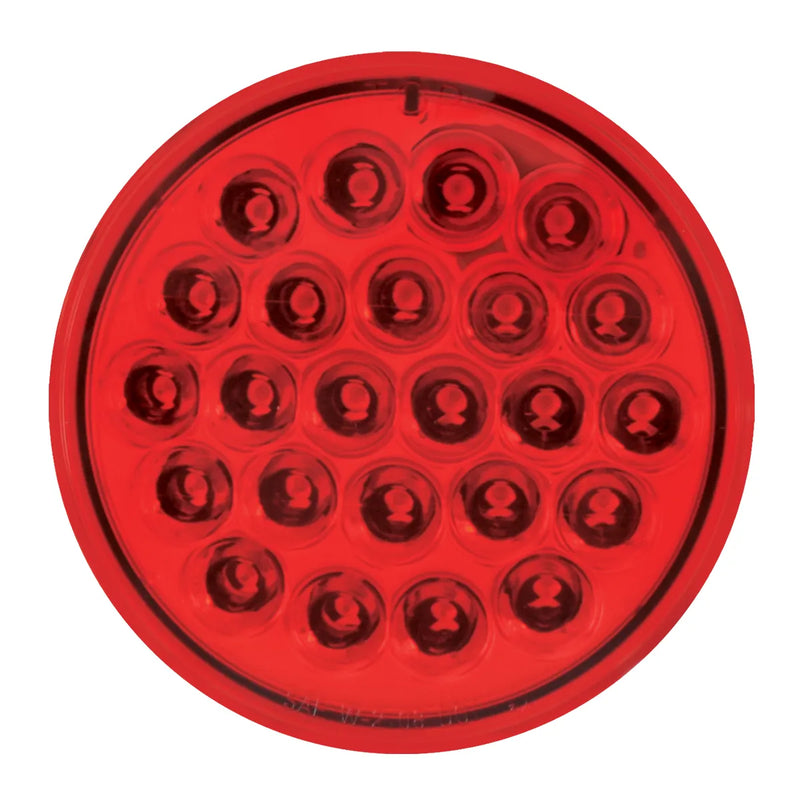 76464 #1 4" PEARL RED/RED 24LED STROBE SEALED LIGHT, 9~36V 4" ROUND Firebrick