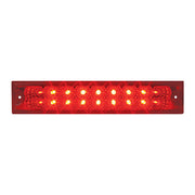 76482 10"L SPYDER RED 18-LED LIGHT BAR, RED LENS DOUBLE ROW Firebrick