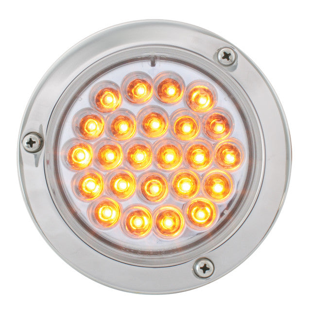 76491 Pearl Series Continuous 4" LED Strobe Light, Amber/ Clear Gray