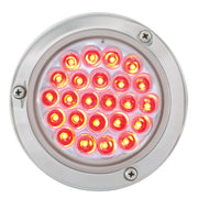 76493 Pearl Series Continuous 4" LED Strobe Light, Red/Clear Gray