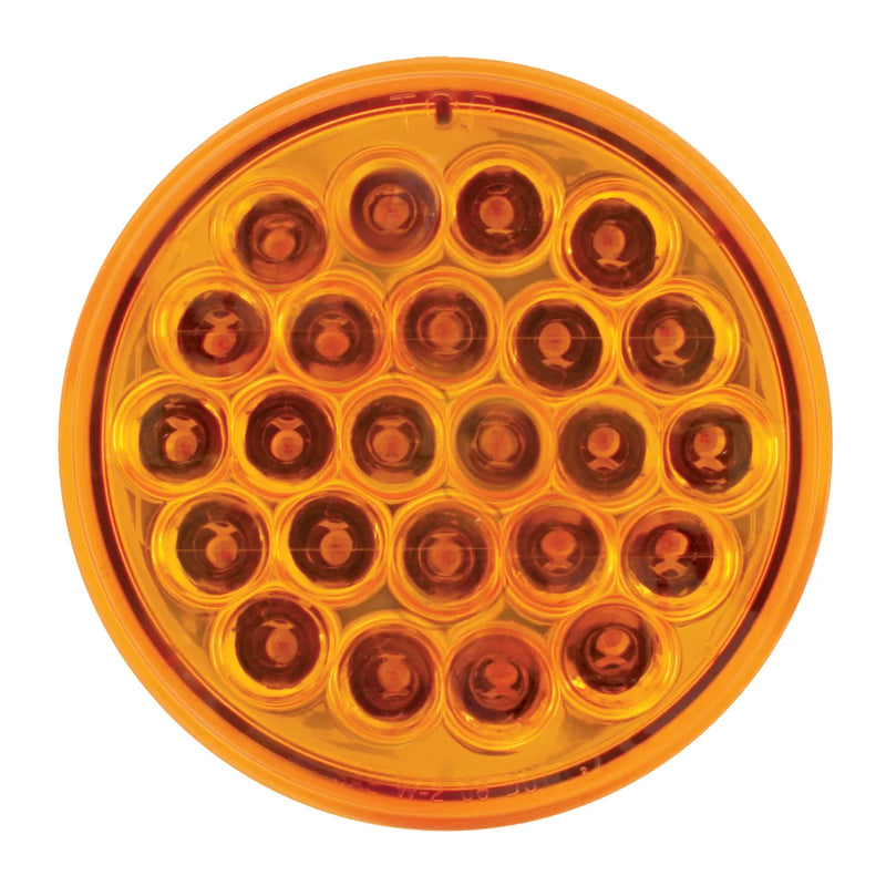 76460 #1 4" PEARL AMBER/AMBER 24LED STROBE SEALED LIGHT, 9~36V 4" ROUND Chocolate