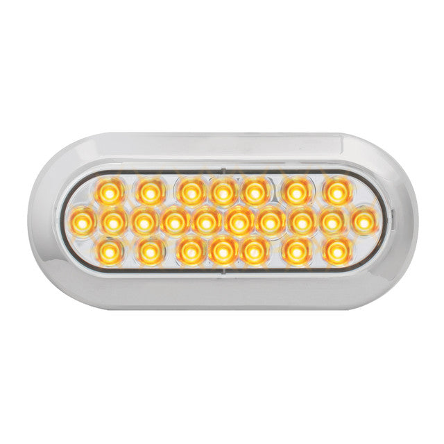 76511 Pearl Series Continuous Oval LED Strobe Light, Amber/Clear Light Gray