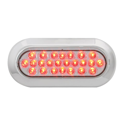 76513 Pearl Series Continuous Oval LED Strobe Light, Red/Clear Gray